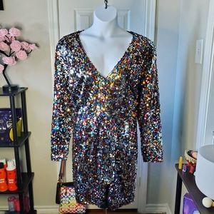 Monif C. Charlene Plus Sized Sequined Romper